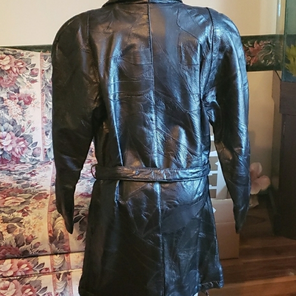 GIOVANNI NAVARRE LEATHER COMPANY Italian Stone Design Leather patchwork jacket - Picture 4 of 4